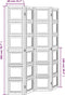 vidaXL - Kamerscherm - met - 4 - panelen - massief - paulowniahout - wit