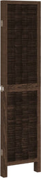 vidaXL - Kamerscherm - met - 4 - panelen - massief - paulowniahout - donkerbruin