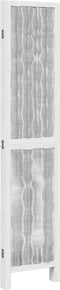 vidaXL - Kamerscherm - met - 4 - panelen - massief - paulowniahout - wit