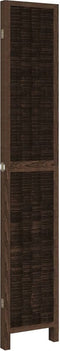 vidaXL - Kamerscherm - met - 4 - panelen - massief - paulowniahout - donkerbruin