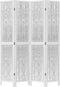 vidaXL - Kamerscherm - met - 4 - panelen - massief - paulowniahout - wit