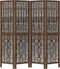 vidaXL - Kamerscherm - met - 4 - panelen - massief - paulowniahout - donkerbruin