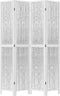 vidaXL - Kamerscherm - met - 4 - panelen - massief - paulowniahout - wit