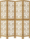 vidaXL - Kamerscherm - met - 4 - panelen - massief - paulowniahout - bruin