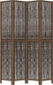 vidaXL - Kamerscherm - met - 4 - panelen - massief - paulowniahout - donkerbruin