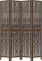 vidaXL - Kamerscherm - met - 4 - panelen - massief - paulowniahout - donkerbruin