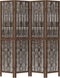 vidaXL - Kamerscherm - met - 4 - panelen - massief - paulowniahout - donkerbruin