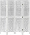vidaXL - Kamerscherm - met - 4 - panelen - massief - paulowniahout - wit