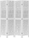 vidaXL - Kamerscherm - met - 4 - panelen - massief - paulowniahout - wit