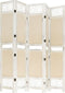 vidaXL - Kamerscherm - met - 5 - panelen - 175x165 - cm - stof - crèmekleurig