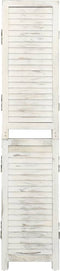 vidaXL - Kamerscherm - met - 5 - panelen - 178,5x166 - cm - massief - hout - antiekwit