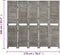 vidaXL - Kamerscherm - met - 5 - panelen - 179x166 - cm - massief - hout - grijs