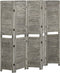 vidaXL - Kamerscherm - met - 5 - panelen - 179x166 - cm - massief - hout - grijs