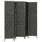 vidaXL - Kamerscherm - met - 5 - panelen - 193x160 - cm - waterhyacint - zwart