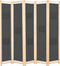 vidaXL - Kamerscherm - met - 5 - panelen - 200x170x4 - cm - stof - grijs