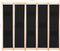 vidaXL - Kamerscherm - met - 5 - panelen - 200x170x4 - cm - stof - zwart