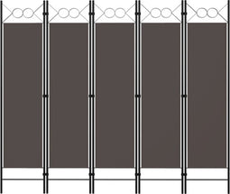 vidaXL - Kamerscherm - met - 5 - panelen - 200x180 - cm - antraciet