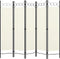 vidaXL - Kamerscherm - met - 5 - panelen - 200x180 - cm - wit