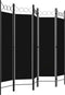 vidaXL - Kamerscherm - met - 5 - panelen - 200x180 - cm - zwart