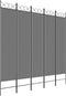 vidaXL - Kamerscherm - met - 5 - panelen - 200x200 - cm - stof - antracietkleurig