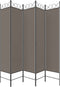 vidaXL - Kamerscherm - met - 5 - panelen - 200x200 - cm - stof - antracietkleurig