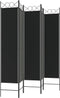 vidaXL - Kamerscherm - met - 5 - panelen - 200x200 - cm - stof - zwart