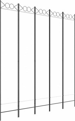 vidaXL - Kamerscherm - met - 5 - panelen - 200x220 - cm - stof - wit