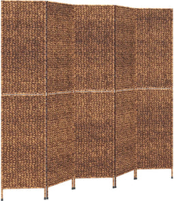 vidaXL - Kamerscherm - met - 5 - panelen - 205x180 - cm - waterhyacint - bruin