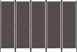 vidaXL - Kamerscherm - met - 5 - panelen - 250x180 - cm - antraciet