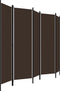 vidaXL - Kamerscherm - met - 5 - panelen - 250x180 - cm - bruin
