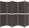 vidaXL - Kamerscherm - met - 5 - panelen - 250x180 - cm - stof - bruin
