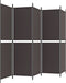 vidaXL - Kamerscherm - met - 5 - panelen - 250x180 - cm - stof - bruin