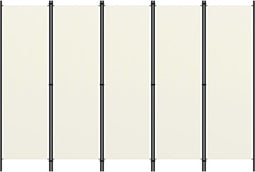 vidaXL - Kamerscherm - met - 5 - panelen - 250x180 - cm - wit