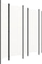 vidaXL - Kamerscherm - met - 5 - panelen - 250x180 - cm - wit