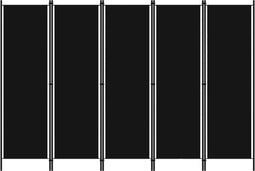vidaXL - Kamerscherm - met - 5 - panelen - 250x180 - cm - zwart