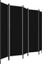 vidaXL - Kamerscherm - met - 5 - panelen - 250x180 - cm - zwart