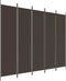 vidaXL - Kamerscherm - met - 5 - panelen - 250x200 - cm - stof - bruin