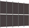vidaXL - Kamerscherm - met - 5 - panelen - 250x200 - cm - stof - bruin