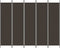 vidaXL - Kamerscherm - met - 5 - panelen - 250x200 - cm - stof - bruin