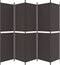 vidaXL - Kamerscherm - met - 5 - panelen - 250x200 - cm - stof - bruin