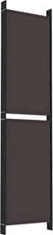 vidaXL - Kamerscherm - met - 5 - panelen - 250x200 - cm - stof - bruin