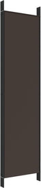 vidaXL - Kamerscherm - met - 5 - panelen - 250x200 - cm - stof - bruin