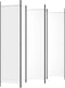 vidaXL - Kamerscherm - met - 5 - panelen - 250x200 - cm - stof - wit