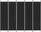 vidaXL - Kamerscherm - met - 5 - panelen - 250x200 - cm - stof - zwart