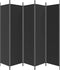 vidaXL - Kamerscherm - met - 5 - panelen - 250x200 - cm - stof - zwart