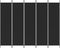 vidaXL - Kamerscherm - met - 5 - panelen - 250x200 - cm - stof - zwart