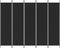 vidaXL - Kamerscherm - met - 5 - panelen - 250x200 - cm - stof - zwart