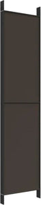 vidaXL - Kamerscherm - met - 5 - panelen - 250x220 - cm - stof - bruin