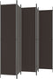 vidaXL - Kamerscherm - met - 5 - panelen - 250x220 - cm - stof - bruin