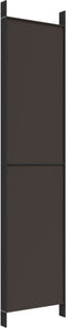 vidaXL - Kamerscherm - met - 5 - panelen - 250x220 - cm - stof - bruin